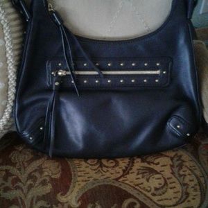 michael kors black leather tote